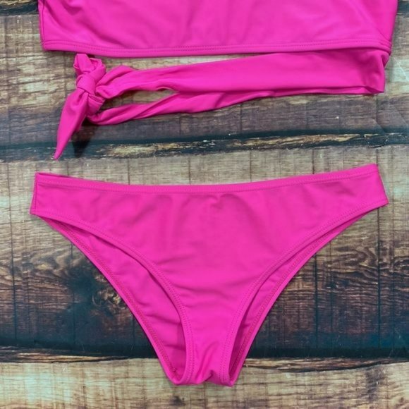 RELISTED One Shoulder Bikini Pink Swim Suit - Picture 4 of 9